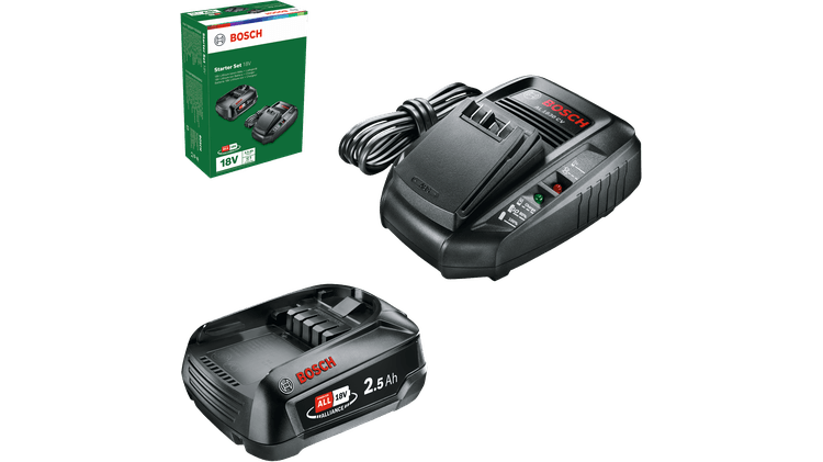 Bosch starterset 18 V (2.5 AH + batterij bij 1830 pk)