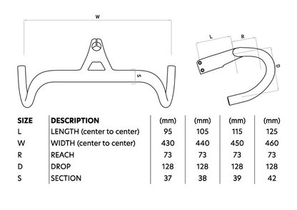 Koolstofstandscheebar Wilier J-Bar 430 mm