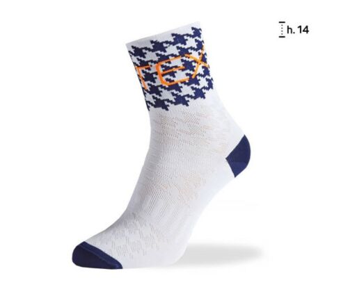 Biotex Piedo de Poule Blue-Blu-Blu-Orange Chaussettes